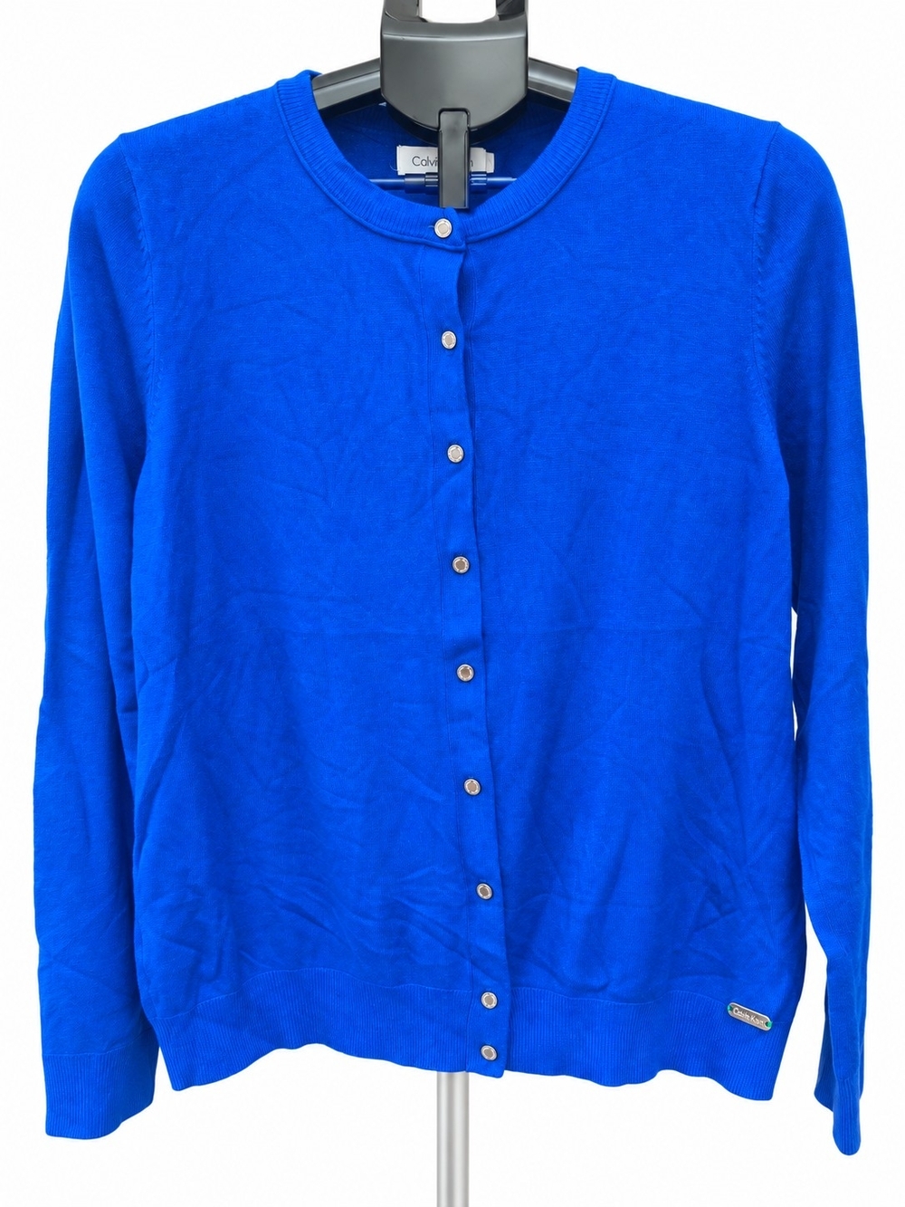 Calvin Klein Royal Blue Button-Front Crewneck Cardigan